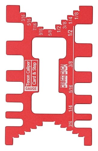 Schwalbenschwanzlehre for die Holzbearbeitung, metrischer Zapfenmessschieber aus Aluminiumlegierung, Tischkreissägen-Tiefenmesser, Höhenmesser, Sägetisch-Maschinenmesswerkzeug(Red) von SKINPA