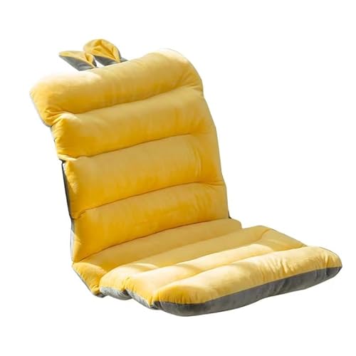 Stuhlkissen, Loungekissen for Terrassenmöbel, einteiliges Sitzkissen for Rückenlehne und Sitzfläche, rutschfeste Unterlage for Schaukelstühle(Yellow,45 * 85cm) von SKINPA