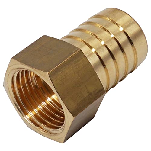 SKIR'CO (1 Stück) Innengewinde Widerhaken Messing Schlauchverbinder Fitting 1/2 Zoll x 20 mm, Schlauch Widerhaken Adapter, Schlauchschwanz Anschluss, BSP Gewinde von SKIR'CO