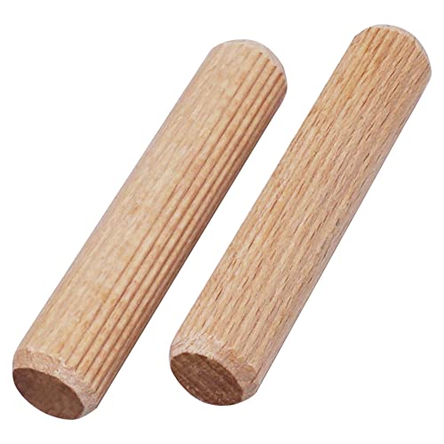 SKIR'CO (10 Stück) Holzdübel 12 x 60 mm, gerillte Holzdübel, geriffelte Stifte für Möbel, gerillte Dübel von SKIR'CO