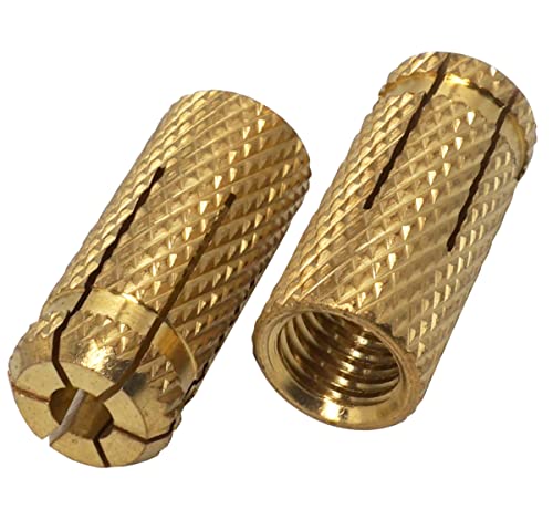 SKIR'CO (10 Stück) Messing Drop in Anker M14 x 42 mm Bolzenhülse Spreizwand Dübel Mauerwerk Betonanker von SKIR'CO