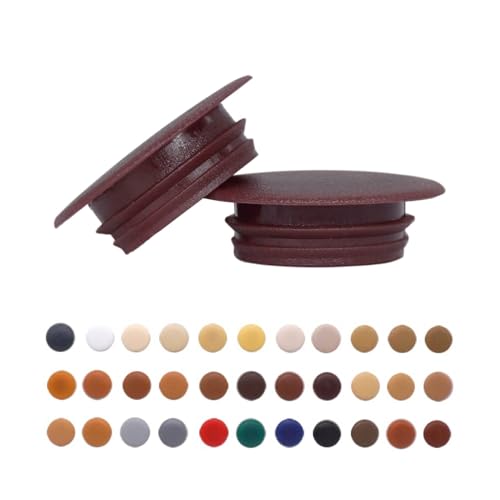 SKIR'CO (100 Stück) Kunststoff Lochstopfen 14mm Möbellochstopfen Bohrloch Abdeckkappen Schraubenloch Abdeckkappen (Braun S18) von SKIR'CO