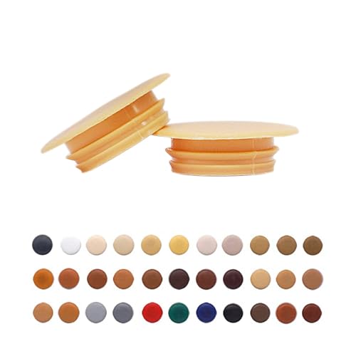 SKIR'CO (100 Stück) Kunststoff Lochstopfen 14mm Möbellochstopfen Bohrloch Abdeckkappen Schraubenloch Abdeckkappen (Creme S5) von SKIR'CO