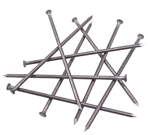 SKIR'CO (16 Stück) Stahl 6,0 x 200 mm Konstruktionsnägel Flacher Rundkopf Mehrzweck Gemeinsame Draht-Nägel für Holz von SKIR'CO