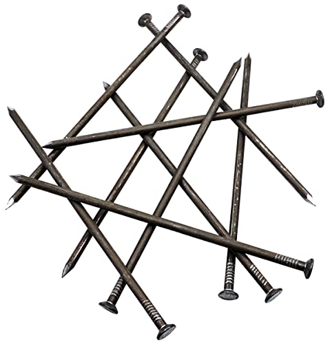 SKIR'CO (16 Stück) Stahl 7,6 x 260 mm Baunägel, flacher runder Kopf, Mehrzweck-Drahtnägel für Holz von SKIR'CO