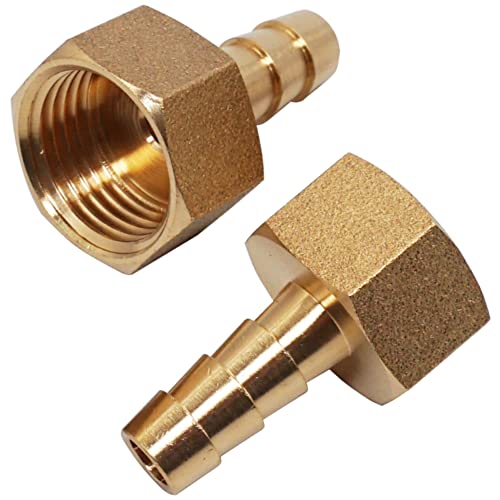 SKIR'CO (2 Stück) Innengewinde Widerhaken Messing Fitting 1/2 Zoll x 10 mm, Schlauch Widerhaken Adapter, Schlauchschwanz Anschluss, BSP Gewinde von SKIR'CO