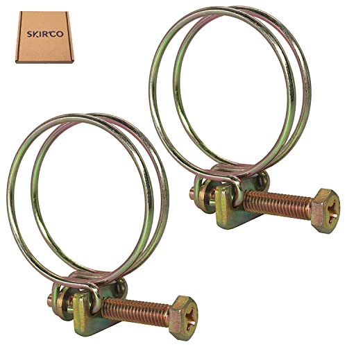 SKIR'CO (2 Stück) Verstellbare Doppeldraht-Schlauchschellen 42-48 mm, verzinkter Stahlrohrschellen (2 Stück, 42-48 mm) von SKIR'CO