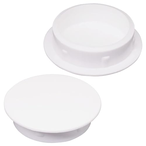 SKIR'CO (20 Stück) Weiß Kunststoff Lochstopfen 25 mm Bohrloch Abdeckkappen Möbellochstopfen Schraublochstopfen von SKIR'CO