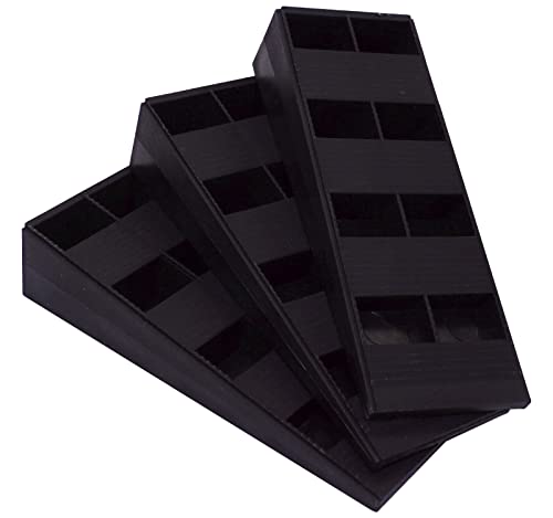 SKIR'CO (20 Stück) schwarze Kunststoff-Rippenkeile 120 x 44 x 25 mm zum Nivellieren, Abstandskeile, ineinandergreifende Keile von SKIR'CO