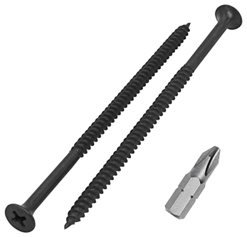 SKIR'CO (200 Stück) Schwarz Phosphat Finish 4,2 x 90 mm Trockenbauschrauben Feingewinde Kreuzschlitz Stiftkopf von SKIR'CO