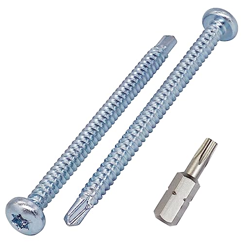 SKIR'CO (200 Stück) Selbstbohrende Schrauben 4,8 x 70 mm, Linsenkopf, DIN 7504 N verzinkte Schrauben, selbstschneidende Schrauben von SKIR'CO