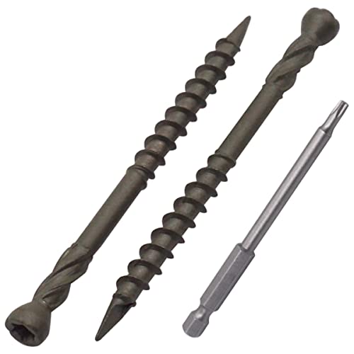 SKIR'CO (200 Stück) Terrassenschrauben 4,0 x 60 mm mit grüner Anti-Korrosions-Oberfläche, Holzschrauben, Senkkopf von SKIR'CO