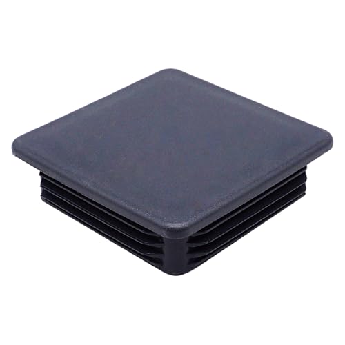 SKIR'CO (4 Stück) Quadratische Kunststoffstopfen 100x100 mm, Rohrendkappen, Vierkantrohreinsätze, Zaunpfostenstopfen, Anthrazitgrau RAL 7016 Farbe von SKIR'CO