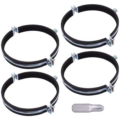 SKIR'CO Rohrschellen mit Gummierung für 138-142 mm Rohre, Schwarz, 4 Stück von SKIR'CO