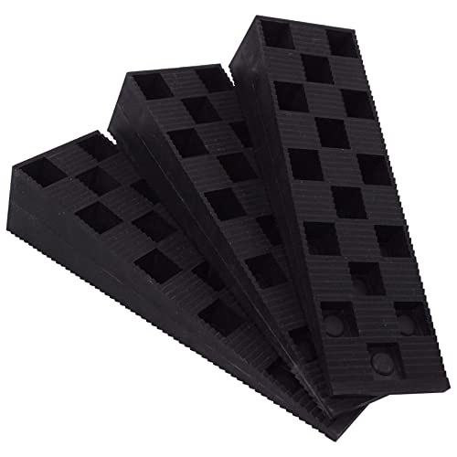 SKIR'CO (4 Stück) schwarze Kunststoff-Rippenkeile 149 x 45 x 30 mm zum Nivellieren, Abstandskeile, ineinandergreifende Keile von SKIR'CO