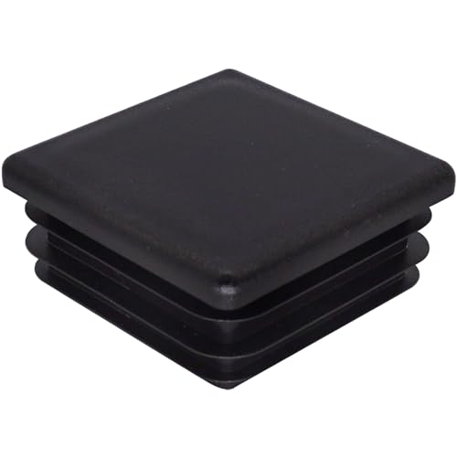 SKIR'CO (40 Stück) Vierkantstopfen aus Kunststoff 50x50 mm Mattrohr Endkappen Vierkantrohreinsätze Zaunpfostenstopfen Schwarz RAL 9005 von SKIR'CO