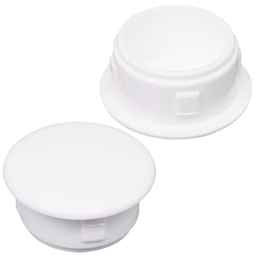 SKIR'CO (40 Stück) Weiß Kunststoff Lochstopfen 15mm Bohrloch Abdeckkappen Möbellochstopfen Schraublochstopfen von SKIR'CO