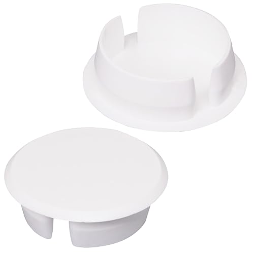 SKIR'CO (40 Stück) Weiß Kunststoff Lochstopfen 30mm Bohrloch Abdeckkappen Möbellochstopfen Schraublochstopfen von SKIR'CO
