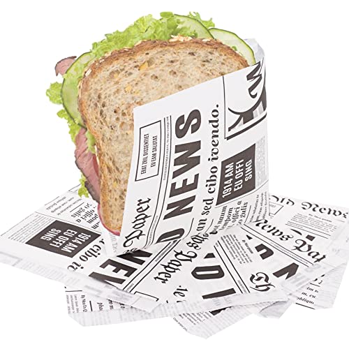 SKIR'CO (50 Stück) Papiertüten für Lebensmittelverpackungen 15 x 15 cm, fettdichte Fast Food Beutel, Lebensmittelverpackung, Burgerbeutel von SKIR'CO