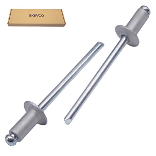 SKIR'CO (500 Stück) Lackierte Blindnieten 3,2 x 8 mm Kuppelkopf DIN 7337 Aluniete Popnieten (500 weiß Aluminium RAL 9006) von SKIR'CO