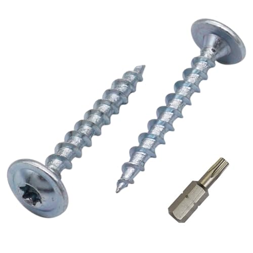 SKIR'CO (500 Stück) verzinkter Stahl 4,2 x 32 mm Holzschrauben, Metallschrauben, Wafer Kopf, Torx Kopf, selbstschneidend von SKIR'CO