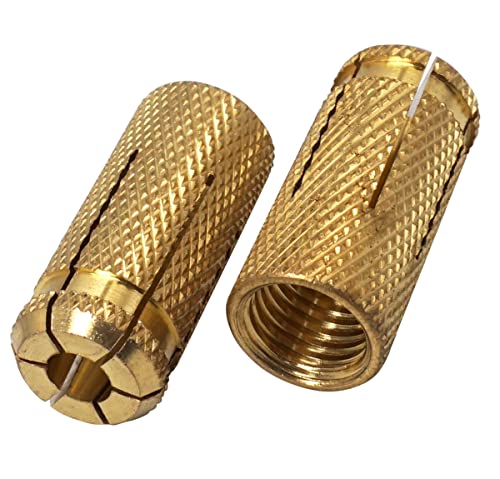 SKIR'CO (6 Stück) Messing Drop in Anker M16 x 45 mm Bolzenhülse Spreizwand Dübel Mauerwerk Betonanker von SKIR'CO