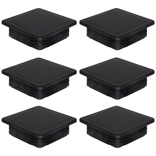 SKIR'CO (6 Stück) Vierkantstopfen Kunststoff 90x90 mm Mattrohr Endkappen Vierkantrohreinsätze Zaunpfahlstopfen Schwarz RAL 9005 von SKIR'CO