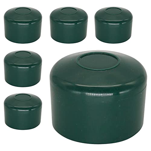 SKIR'CO (6 Stück) Zaunpfostenkappen rund 45 mm grün Kunststoffkappen für runde Zaunpfosten Zaunpfostenabdeckungen moosgrün RAL 6005 von SKIR'CO