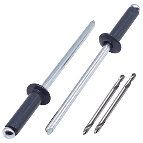 SKIR'CO (800 Stück) Lackierte Blindnieten 4,0 x 14 mm Aluminium Blindnieten DIN 7337 Kuppelkopf Stahldorn Popnieten (Anthrazitgrau RAL 7016) von SKIR'CO