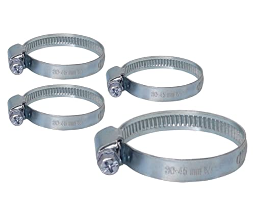 SKIR'CO (Packung mit 4 Stück) Verstellbare Schlauchschellen 30-45 mm, Schlauchschellen, Rohrklemme, Schneckenantrieb (4 Stück) von SKIR'CO