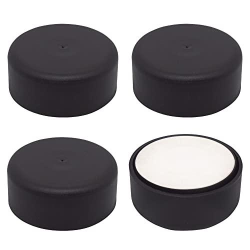 SKIR'CO (Packung mit 4 Stück) höhenverstellbare Kunststoff-Möbelbeine, rund, Ø 55 mm, selbstklebende Möbelfüße, mit Aufklebern (4, mattschwarz) von SKIR'CO