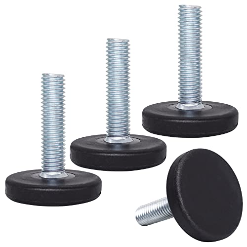 SKIR'CO 4 Stück, Möbelnivellierfüße M8 x 30 mm, verstellbare runde Metallbeine, Gewinde M8 Vorbau, Nivellierfuß Gleitfuß von SKIR'CO