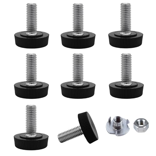 SKIR'CO Möbel-Nivellierfüße, M8 x 20 mm, verstellbare runde Beine, 25 mm Durchmesser, M8-Gewinde-Nivellierfuß (Muttern im Lieferumfang enthalten), 8 Stück von SKIR'CO