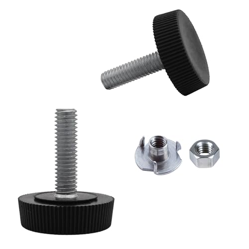 SKIR'CO Möbel-Nivellierfüße M6 x 20 mm, verstellbare runde Beine, 25 mm Durchmesser, M6-Gewinde-Nivellierfuß (Muttern im Lieferumfang enthalten), 2 Stück von SKIR'CO