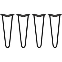 4 x 35.5cm 2 Streben Hairpin Legs Tischbeine Möbelbeine Stuhlbeine 12mm d Schwarz - Skiski von SKISKI