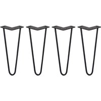 4 x 30.5cm 2 Streben Hairpin Legs Tischbeine Möbelbeine Stuhlbeine 10mm d Schwarz von SKISKI