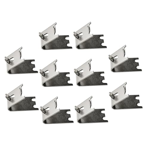 SKISUNO 10 Stück Teiliges Edelstahl Kühlschrank Regalclip Starke Gefrierschrank Regalstütze mit Erhöhter Kanten und Verzahnung für Sicheren Halt Einfache Montage Langlebig und Kratzfrei von SKISUNO