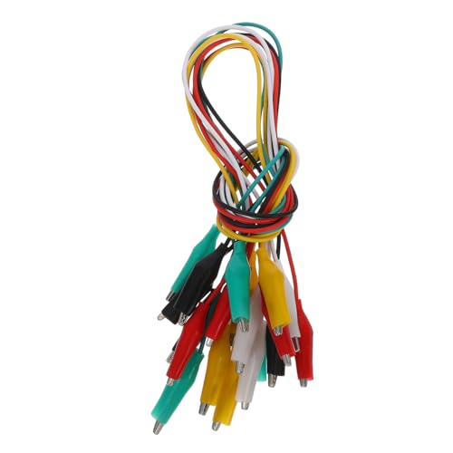 SKISUNO 10 Stück Teiliges Elektrische Prüfklemmen mit Isolierten Krokodilklemmen Doppelseitige Messleitungen Kupfer Krokodilklemmen Kabel für Vielseitige Elektrische Schaltungstests von SKISUNO