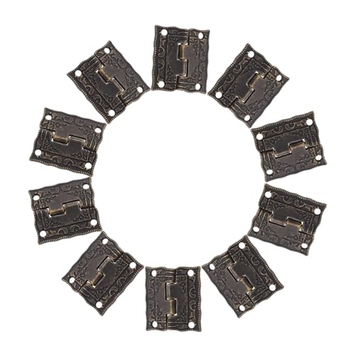 SKISUNO 10 Stück Teiliges Vintage scharniere aus Edelstahl Klappbar Dekorative Scharniere für Holzboxen Schränke Einfache Montage Antik Wirkendes Design für DIY projekte von SKISUNO