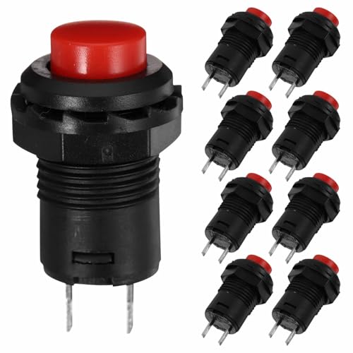 SKISUNO 12 Stück Momentary Pushbutton Panel Selbstsperrende Druckknöpfe für Diy Elektronikprojekte Cutout Vielseitig Einsetzbar Industrie Hobbyanwendungen Zufällige Farbe von SKISUNO