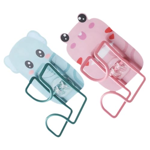 SKISUNO 2 Stck. Wandhaken ohne Bohren Waschbeckenhaken Cartoon Tier Design Robuster Edelstahl Halter Selbstklebend für Bad Küche Schlafzimmer Dekorativ und Belastbar von SKISUNO