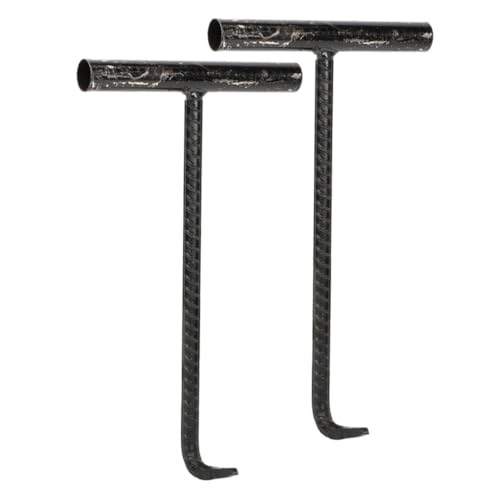 SKISUNO 2 Stück Edelstahl Schachthaken Förmiger Hebehaken für Kanaldeckel und Rollläden Robustes Manhole Cover Lifting Tool mit Komfortablem Griff für Abfluss und Kanalschächte von SKISUNO