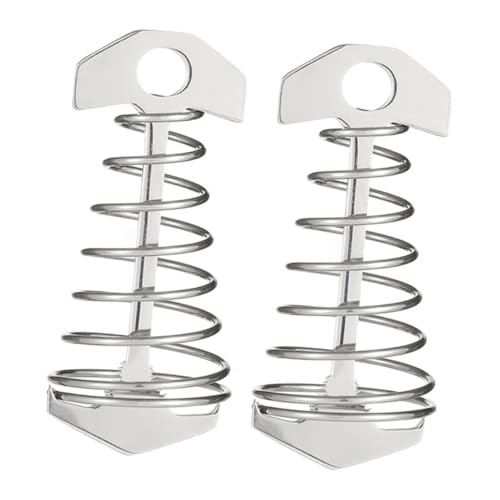 SKISUNO 2 Stück Edelstahl Zeltheringe Fischgrätenform mit Federhaken Rostfrei und Korrosionsbeständig Robust für Outdoor Camping für Zeltabspannung und Leicht und Flexibel Einsetzbar von SKISUNO