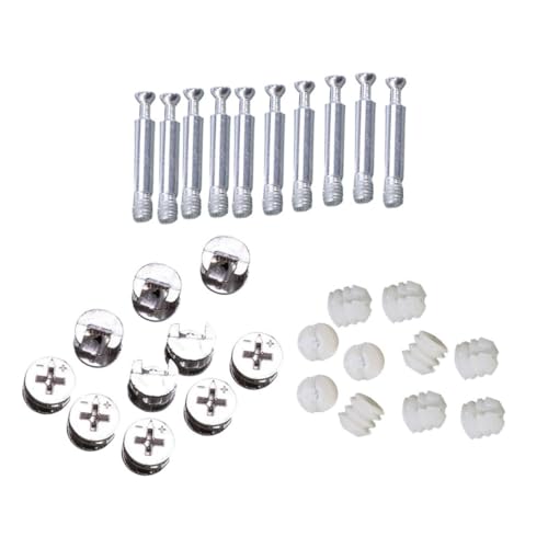 SKISUNO 24 Sätze Teiliges Möbelverbinder Fittings Möbelverbindungsdübel Stabile Eckverbindung Schrauben und Dübel für Holzkomponenten Einfache Montage Langlebig von SKISUNO