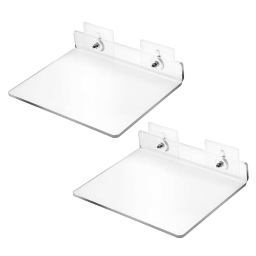 SKISUNO 2stücke Schwebendes Regal Aus Acryl Ohne Bohren Für Wandmontage Transparent Für Bad Küche Wohnzimmer Als Organizer Und Dekoration von SKISUNO