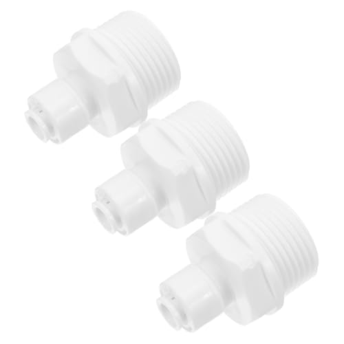 SKISUNO 3 Stück Teiliges Schlauchadapter Selbstsichernder Clipfreier Schnellverbinder für Umkehrosmose wasserfilter Weiße Rohrkupplung für Haushaltswasserleitungen von SKISUNO