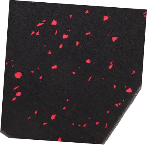 SKISUNO 4 Stück Teiliges Antivibrationsmatten Hochelastischem Gummi rutschfeste Schalldämmende Bodenschutzmatten für Laufband Fitnessgeräte und Möbel Rot schwarzes Design Langlebig und von SKISUNO
