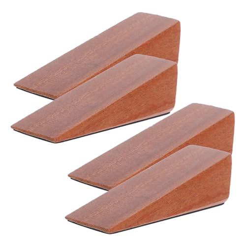 SKISUNO 4 Stück Teiliges Holz Türkeile mit Rutschfester Unterseite Minimalistisches Design Einfache Montage ohne Bohren Sicherer Türstopper für Holz Teppich Fliesenböden im Wohnbereich von SKISUNO