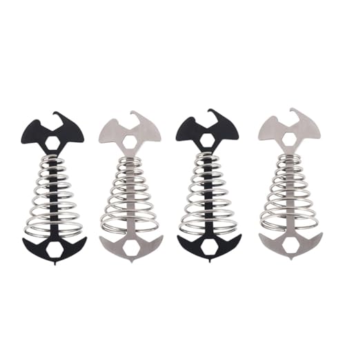 SKISUNO 4 Stück Teiliges Zeltheringe Fischgrät Design aus Rostfreiem Stahl Robuste Bodenanker für Campingzelte Wetterbeständig und zum Sichern von Outdoor Zelten und Canopies von SKISUNO