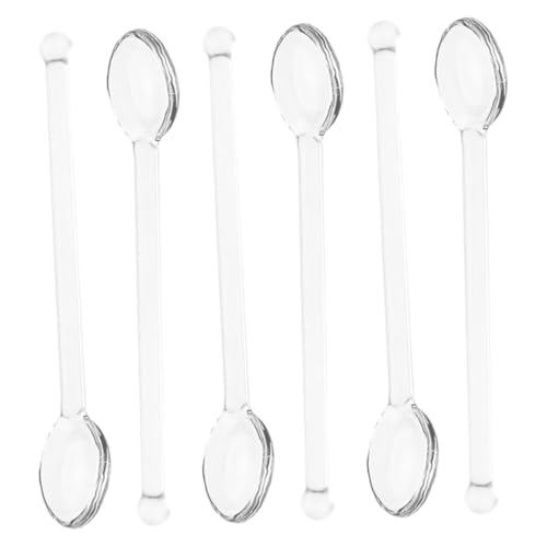 SKISUNO 6 Stück Teiliges Transparente Kleine Glasrührlöffel Vielseitige Cocktail und Teelöffel Hitzebeständig zum Rühren von Kaffee Tee Desserts Joghurt für Zuhause und Partys SKISUNO 6 Stück Teiliges Transparente Kleine Glasrührlöffel Vielseitige Cocktail und Teelöffel Hitzebeständig zum Rühren von Kaffee Tee Desserts Joghurt für Zuhause und Partys von SKISUNO